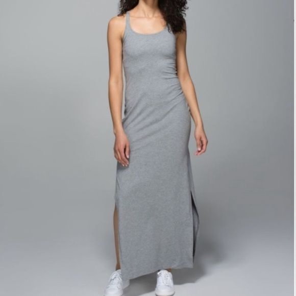 lululemon athletica Dresses & Skirts - Lululemon Restore and Revitalize Gray Sleeveless Bodycon Maxi Dress 4